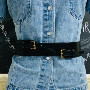 Brooks Brothers Calfskin Double Buckle Belt